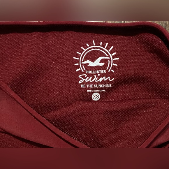 Junior’s Hollister Burgundy Braided Waist Swim Bottom XS - Picture 5 of 9